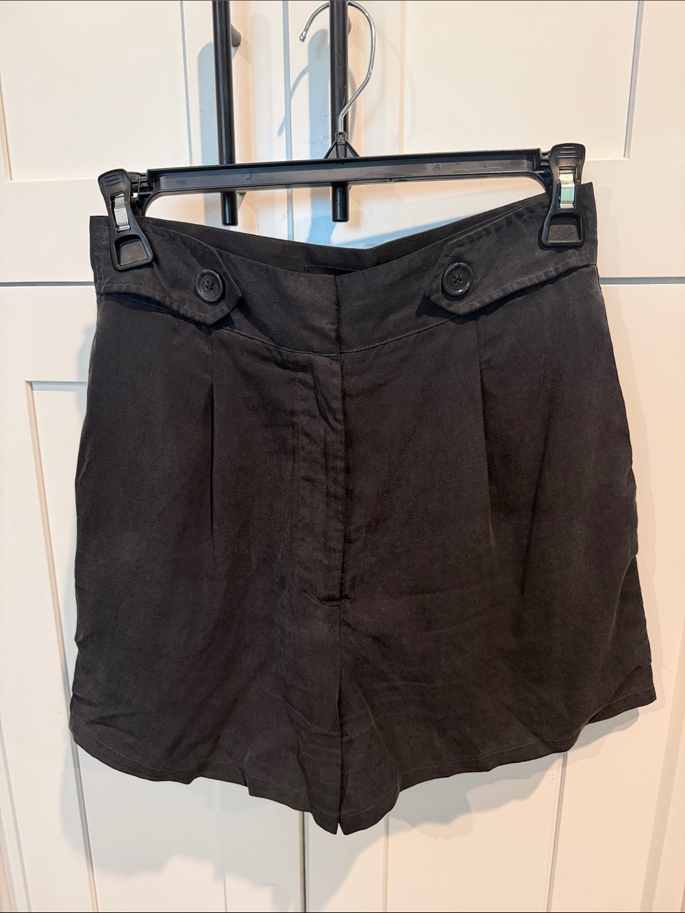 Forever 21 Black High-Waist Button-Accent Shorts